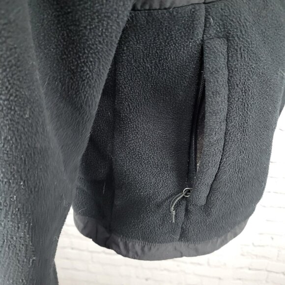 The North Face Black Polartec Fleece Nylon Full Zip Mock Neck Jacket Medium M - Picture 12 of 16